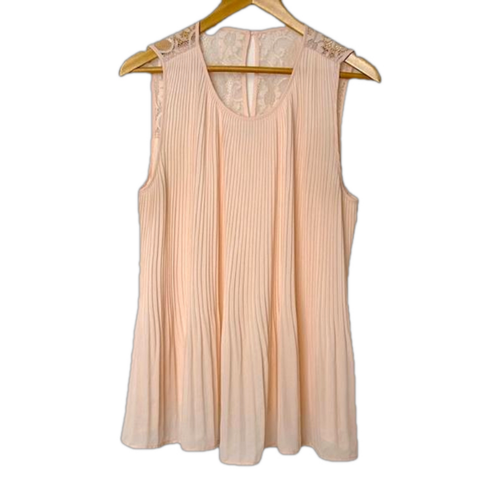 Alfred Sung Blouse Sleeveless Lace Detail Women’s Large